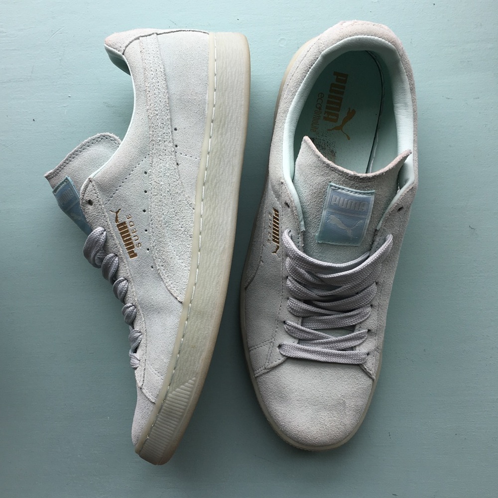 Blue Mono Ice Blue Men's Puma Suede Sneakers